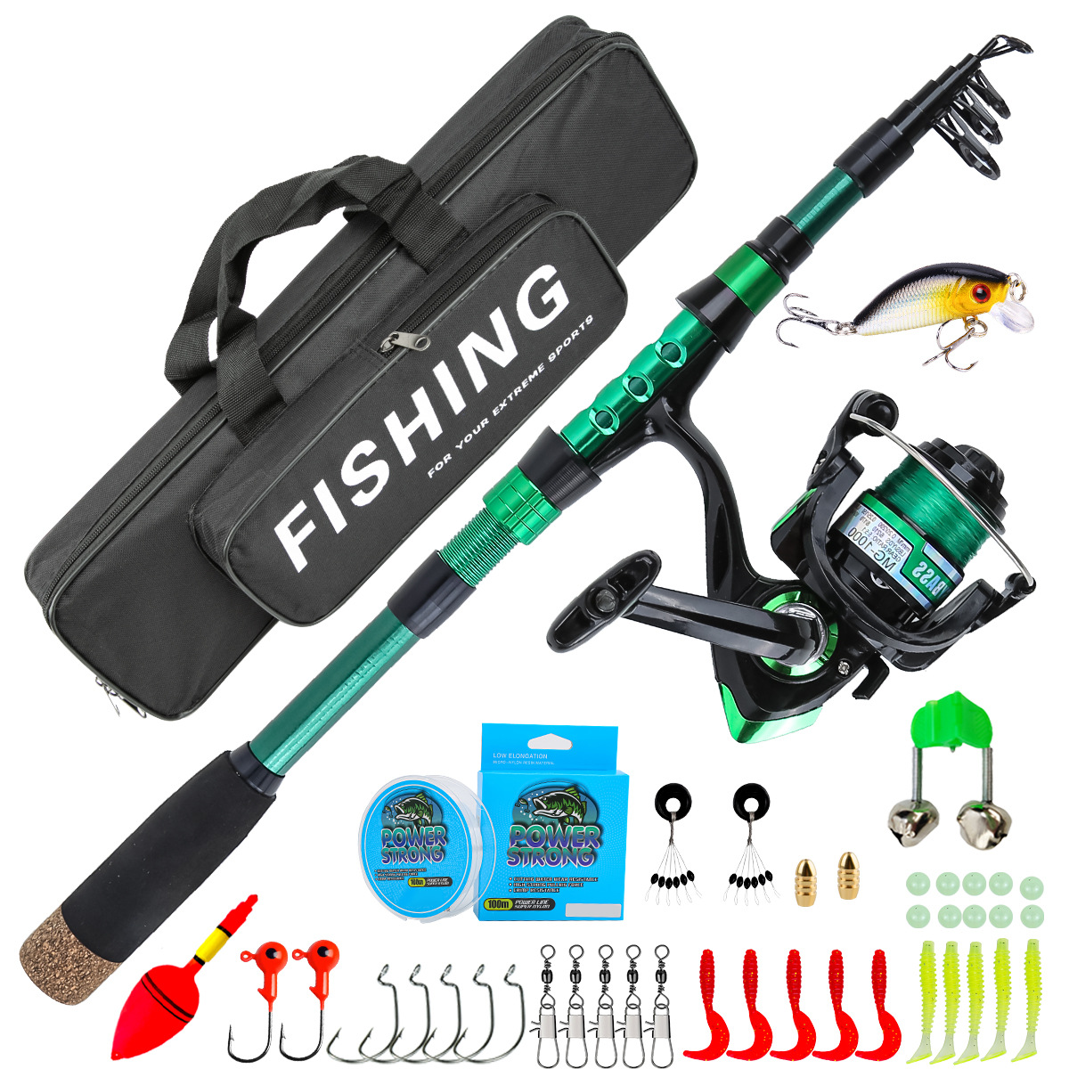 Fishing Rod Combo - Удочка телескопическая из карбона, 1,8 метра,