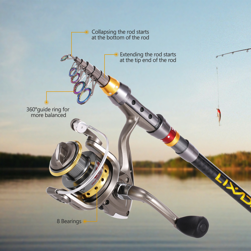 Телескопическая удочка и Катуш – обзор и цена Fishing Rod Building Kit